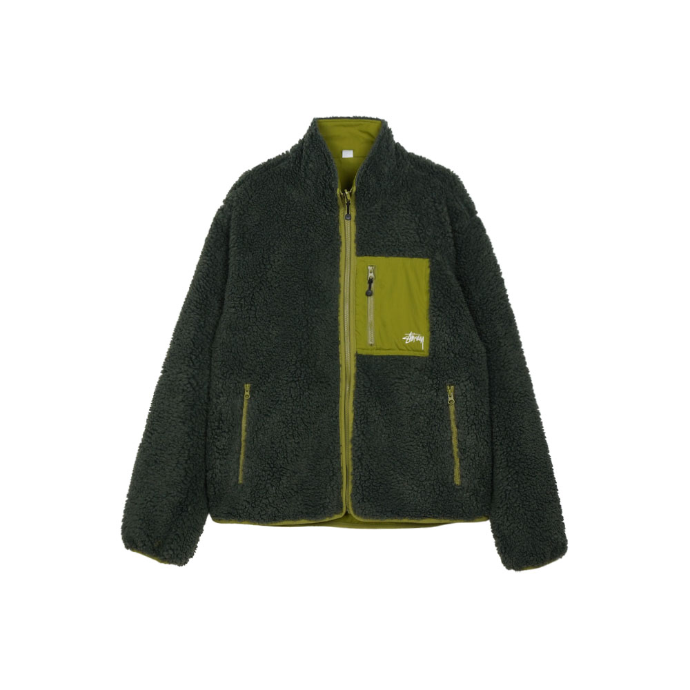 스투시 쉐르파 리버시블 자켓 다크 그린 118529-0450