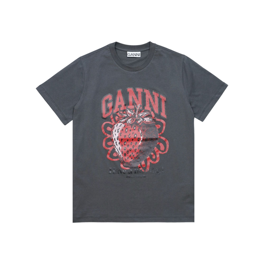 가니 여성 베이직 져지 STRAWBERRY 반팔 티셔츠 그레이 T3769-490