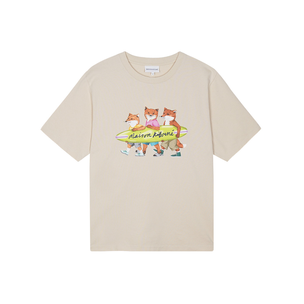 메종키츠네 남녀공용 서핑 폭스 콤포트 반팔티셔츠 베이지 MM00120KJ0118-P205