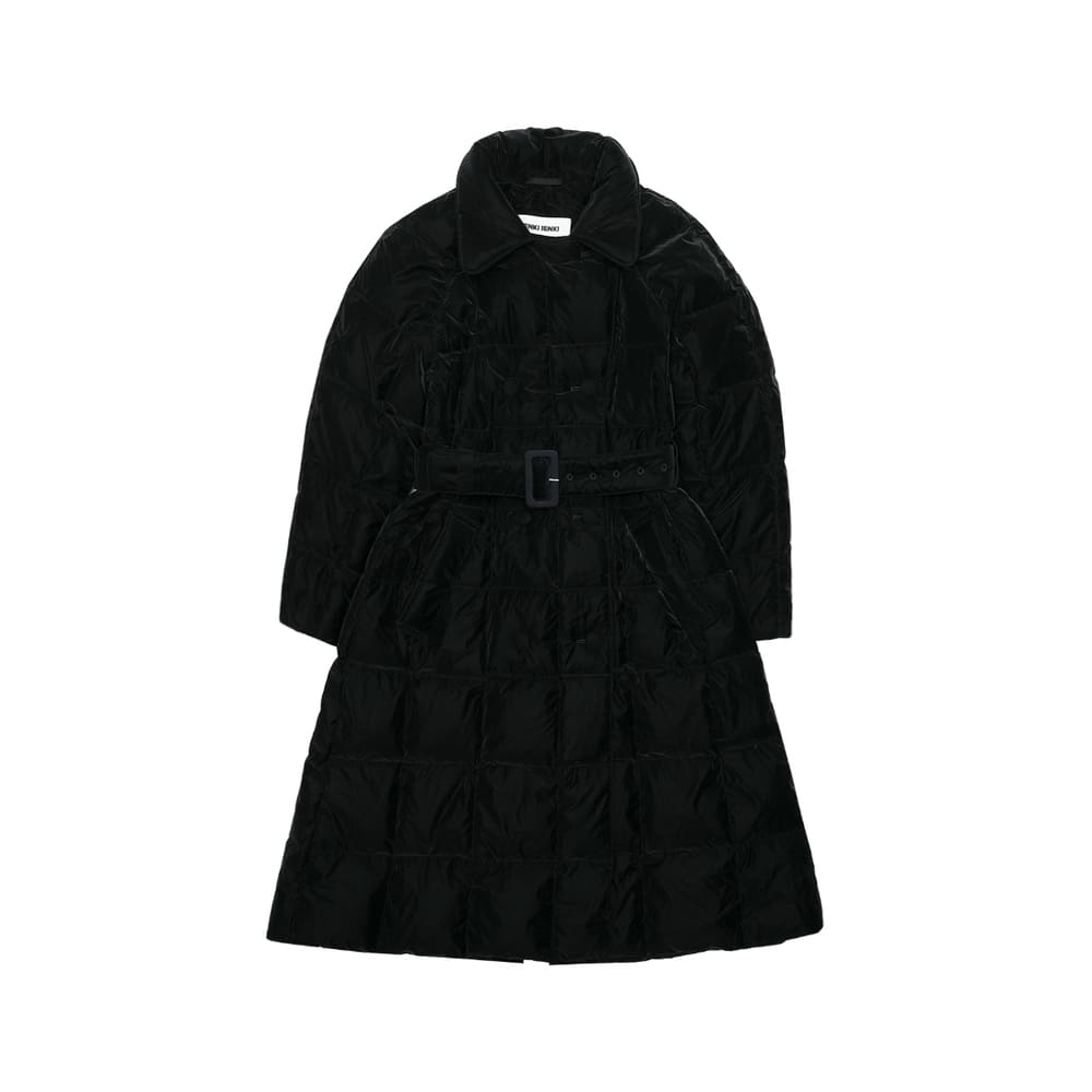 옌키옌키 패디드 트렌치코트 블랙 파우더 나일론 TC-POW-NY-BK