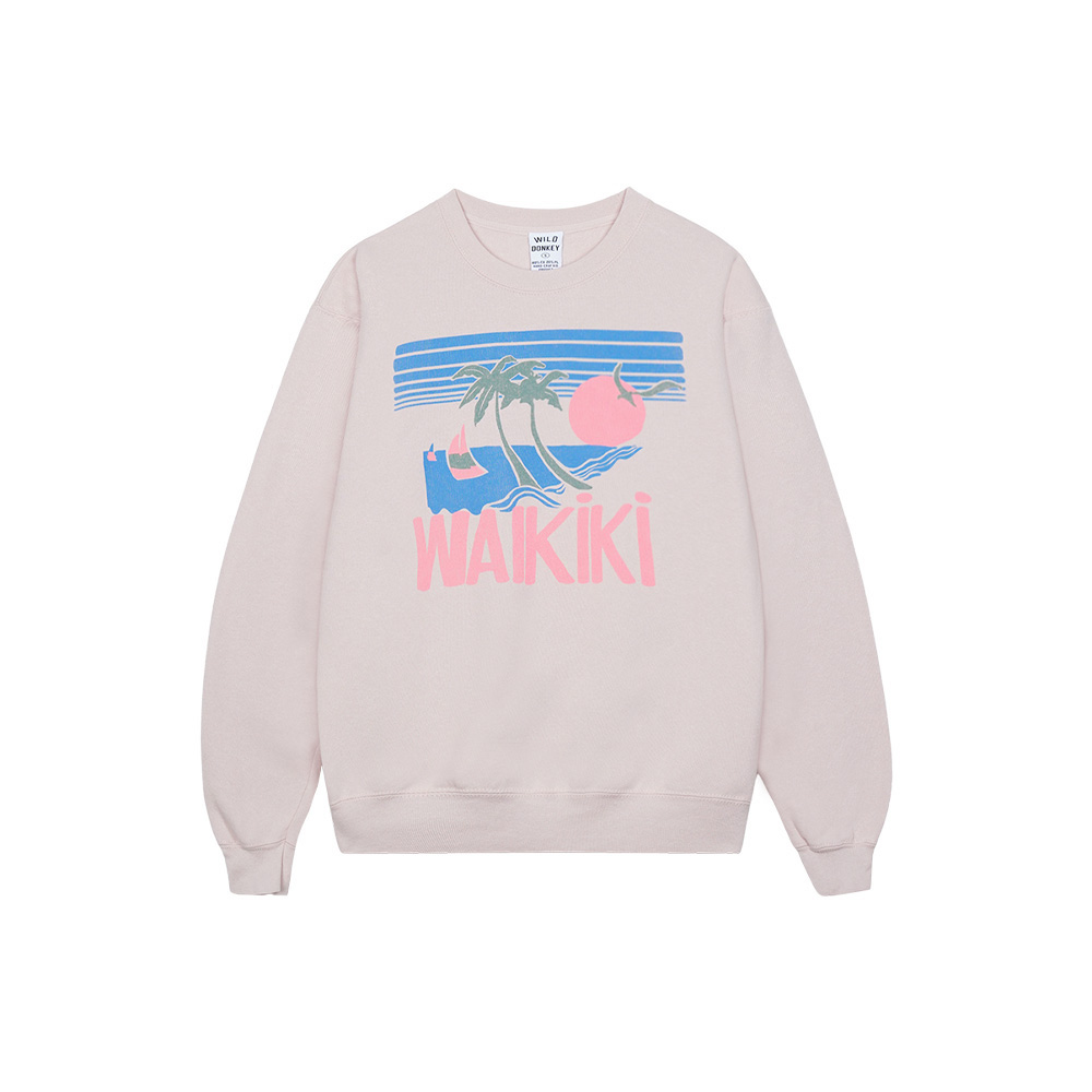 와일드동키 남녀공용 FG- WAIKIKI 맨투맨 핑크 FG-WAIKIKI-POWROS