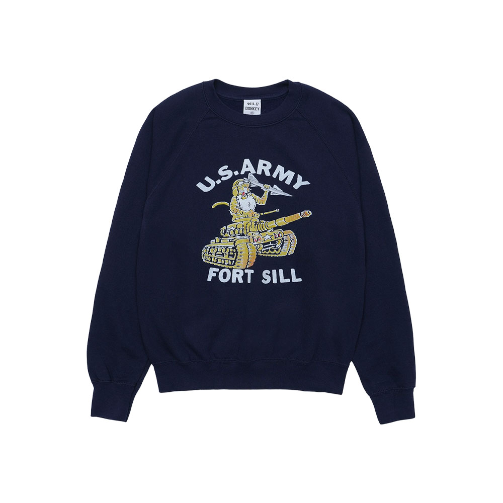 와일드동키 남녀공용 포트 실 맨투맨 네이비 FR-FORT-SILL