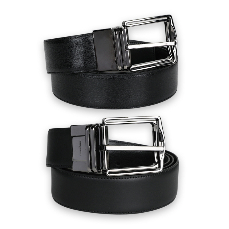 디몬트 에르메네질도제냐 남성 리버시블 레더 벨트(블랙) LHMAL B009RZ 001