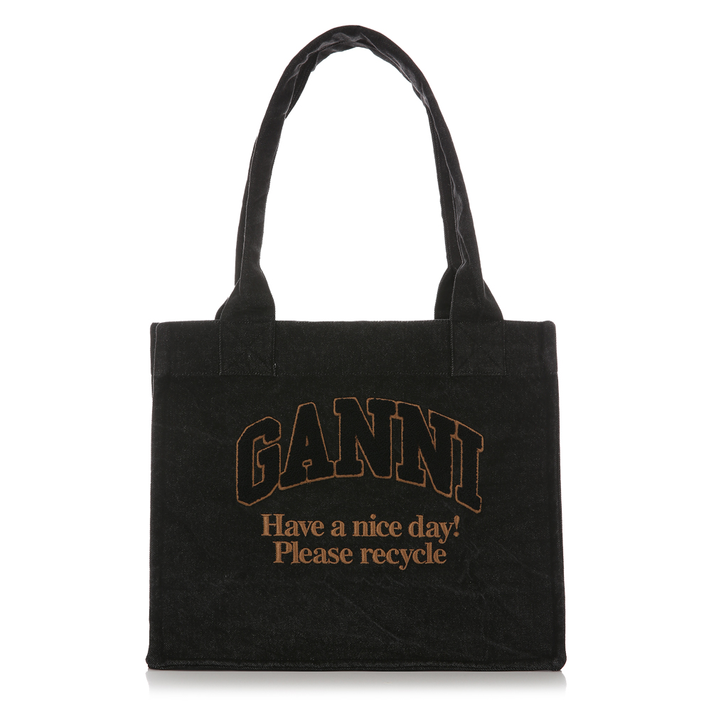 [국내/당일]25SS A6583 099 가니 코튼 라지 이지 쇼퍼 블랙 숄더백