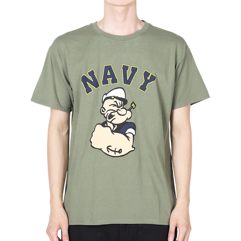 디몬트 와일드동키 남성 네이비 레터링 반팔(아미그린) T-NAVY