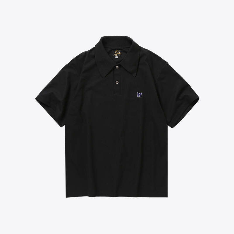 니들스 숏슬리브 폴리 피케 폴로 반팔 티셔츠 (블랙) QV352