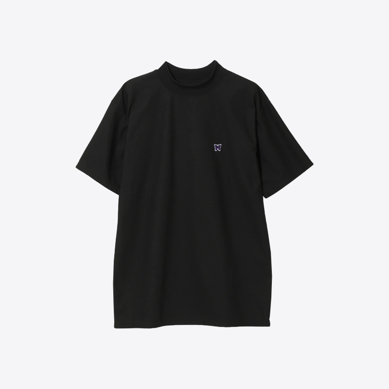 니들스 숏슬리브 목 넥 반팔 티셔츠 (블랙) QV353