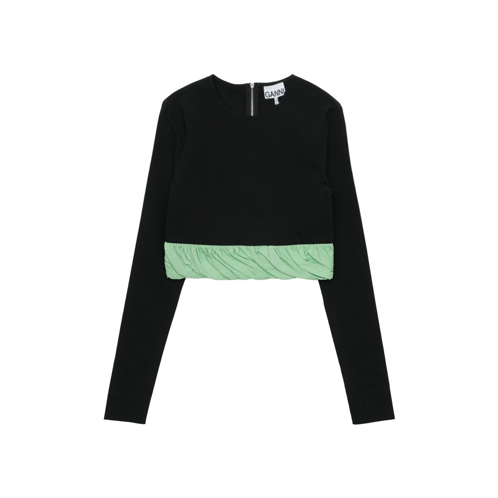 가니 타페타 믹스 블라우스 F7525-099