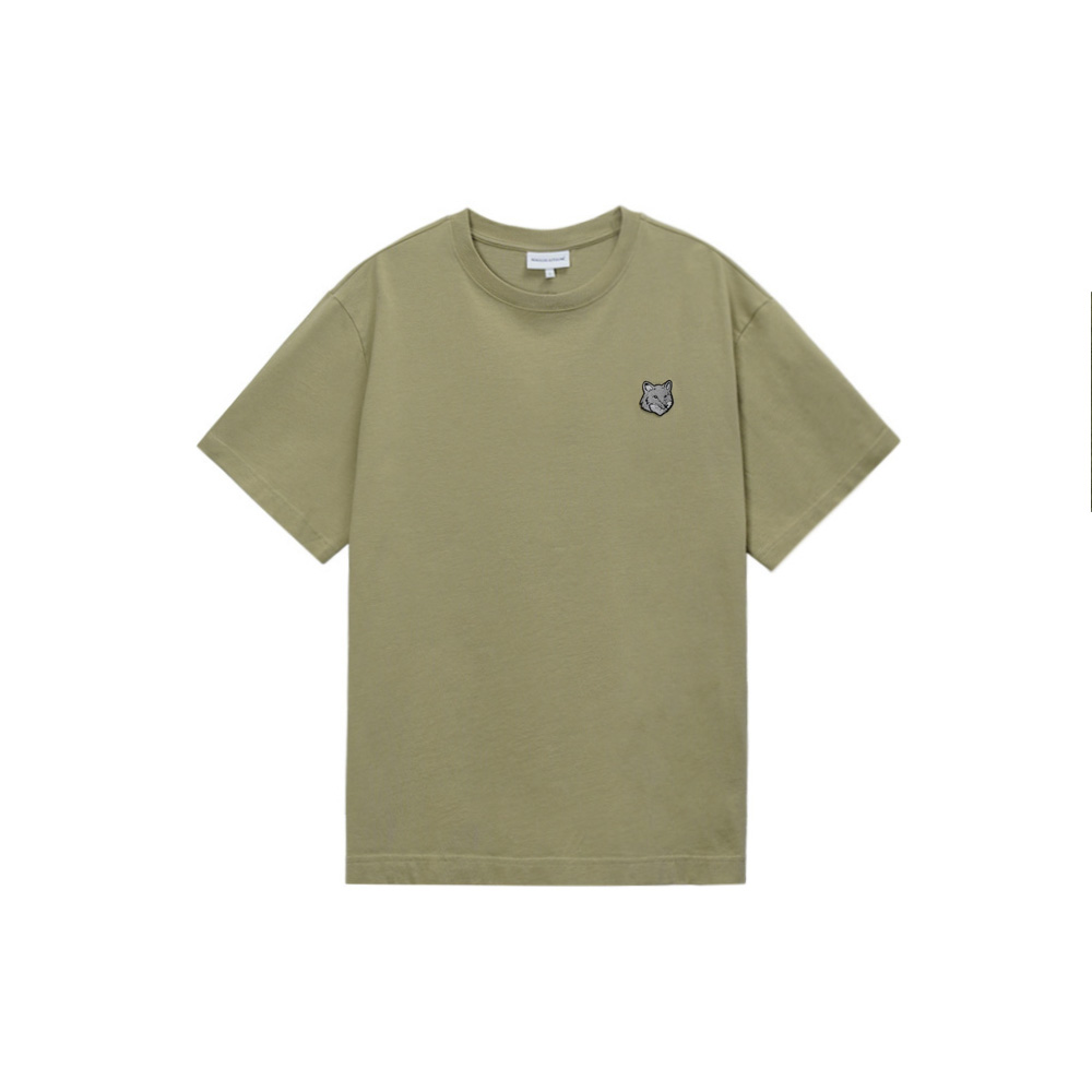 메종키츠네 남녀공용 볼드폭스 헤드 패치 반팔 티셔츠 캔버스 LM00107KJ0119-P357
