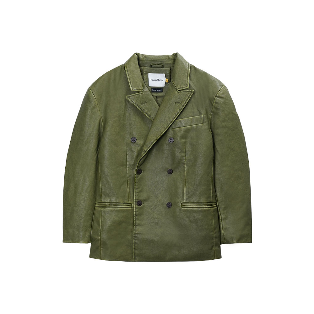 하우스오브써니 여성 시크릿 가든 가죽 블레이저 그린 VOL2209