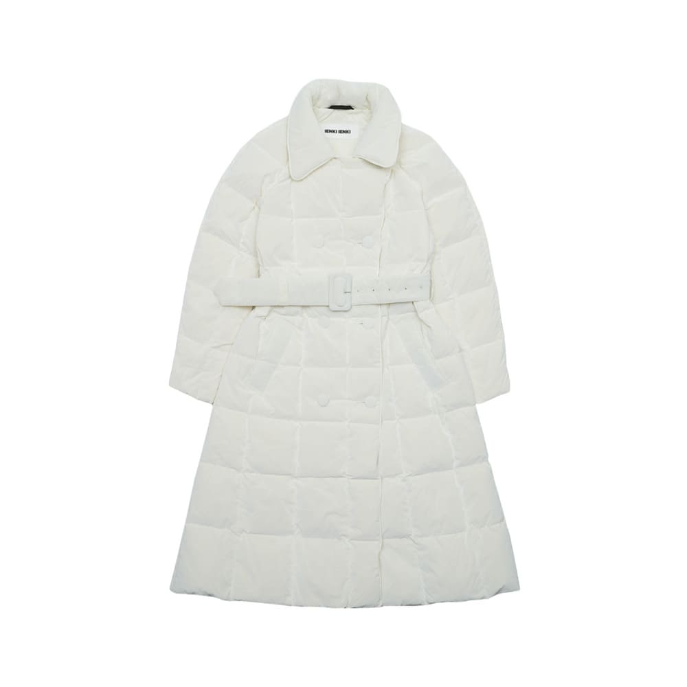 옌키옌키 패디드 트렌치코트 화이트 파우더 나일론 TC-POW-NY-PR