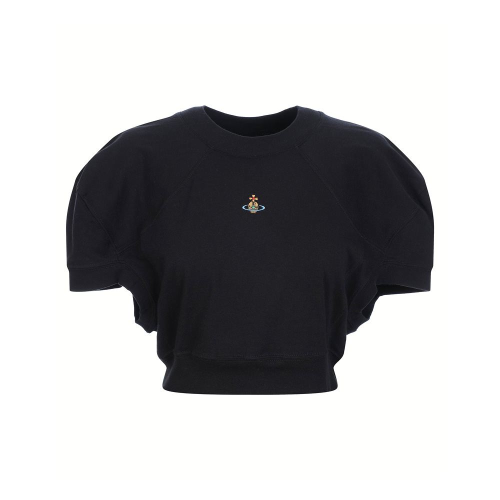 비비안웨스트우드 여성 풋볼 크롭 반팔티셔츠 블랙 1G01000A-J004A-N401