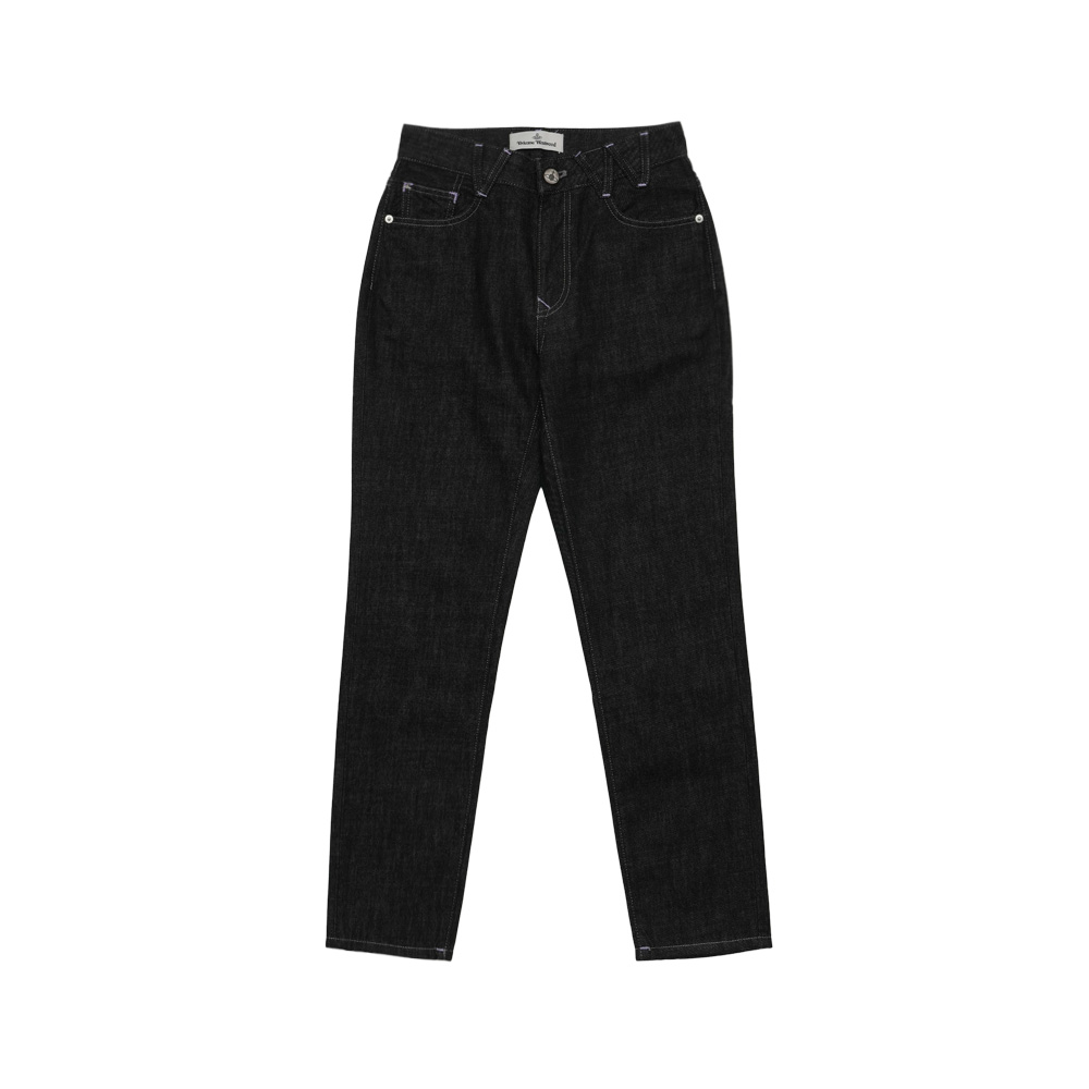 비비안웨스트우드 W 헤리슨 자수 진 19020002-W00HF-DE-BK