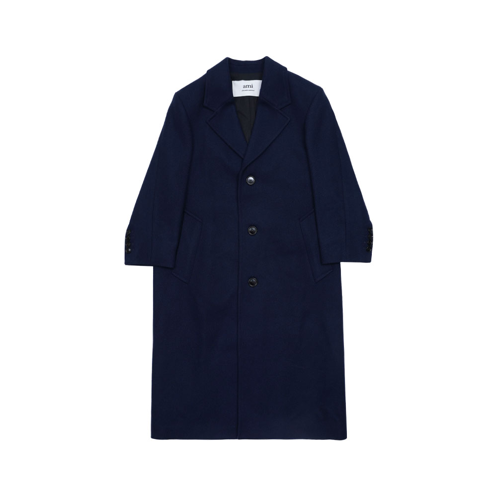 아미 남성 쓰리버튼 싱글 울 코트 네이비 FCO307-WV0016-430