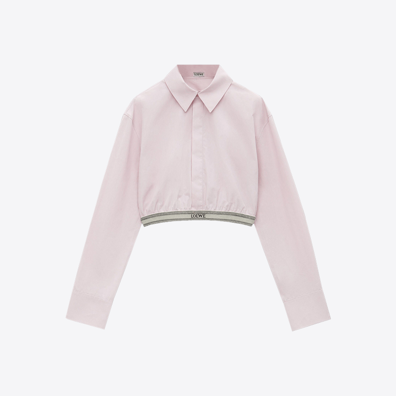 로에베 여성 코튼 크롭 셔츠 (라이트핑크) S359Y05XAX 3864