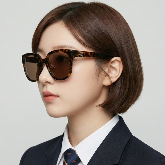 [쇼핑백 포함] 미우미우 선글라스 SMU01Z VAU 70D 오버핏 명품 사각 뿔테 여자 남자