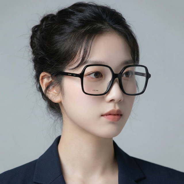 셀린느 안경테 CL50126I 001 블랙 사각 얇은 뿔테 빅사이즈 명품 남자 여자