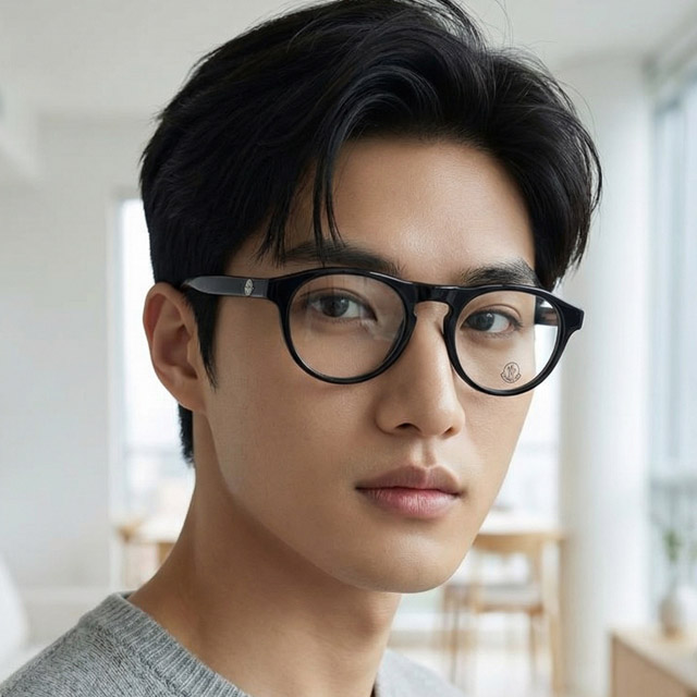 몽클레어 안경테 ML5054 001 블랙 명품 라운드 뿔테 남자 여자