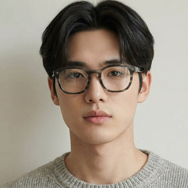 몽클레어 안경테 ML5039 056 명품 패션 남자 여자 사각 뿔테 그레이 호피