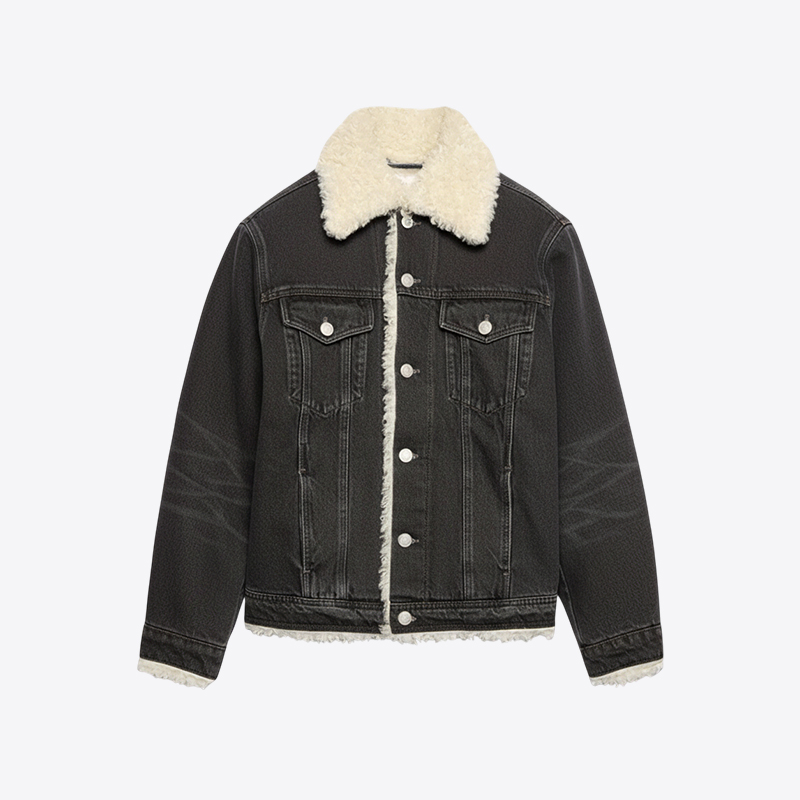 아미 신세틱 퍼 트러커 테디 데님 자켓 (블랙) UJK239 DE0018 031