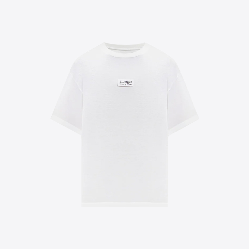 메종마르지엘라 MM6 남성 넘버릭 반팔 티셔츠 (화이트) SH0GC0032 M20170 101