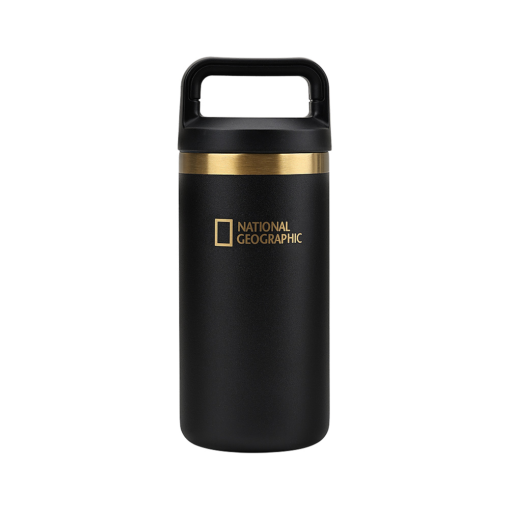 내셔널지오그래픽 비아슬림 핸들스텐 텀블러350ml(시그니처블랙)