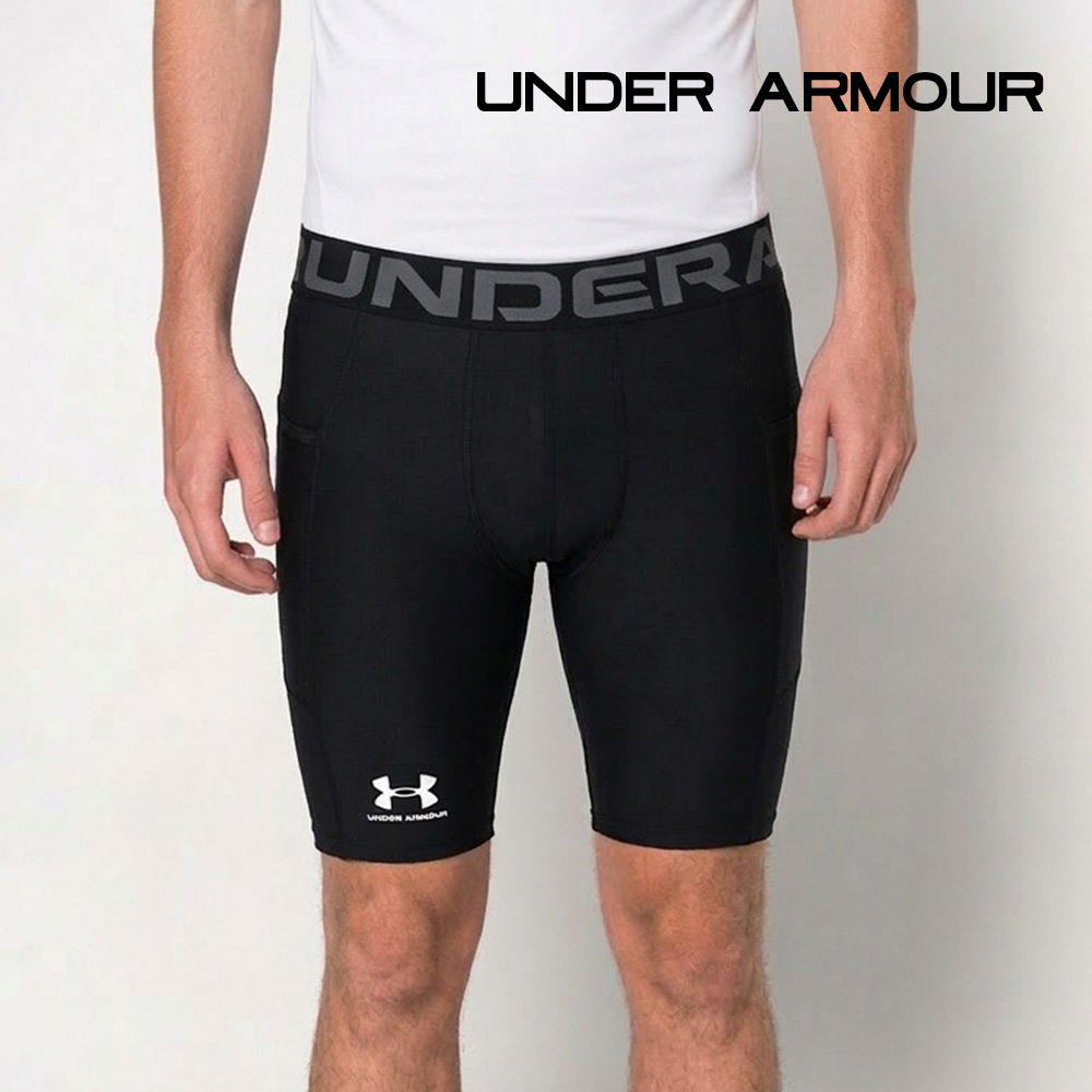 언더아머 레깅스 히트기어 아머 롱 쇼츠 남성 블랙 1361602-001