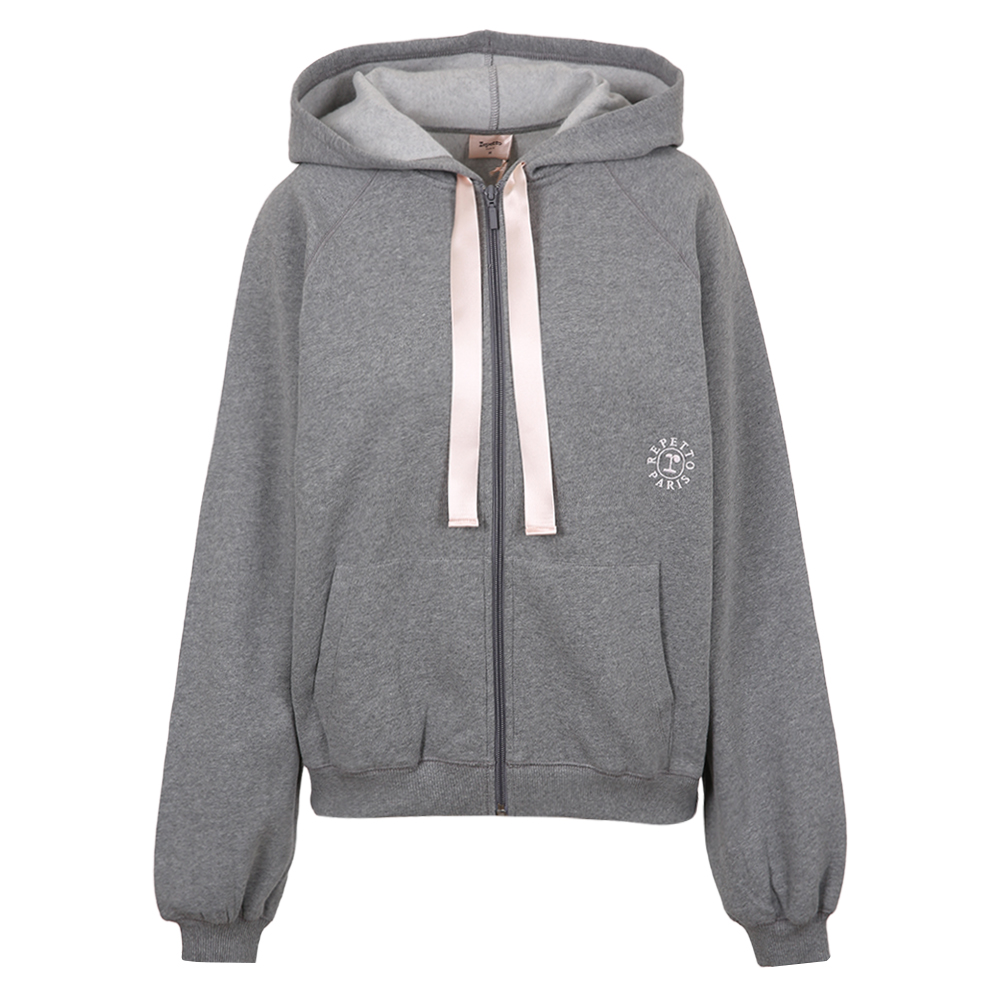 [국내/당일]26SS S0700 293 레페토 새틴 리본 드로스트링 후드 그레이 집업