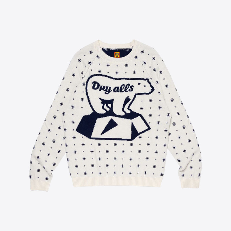 당일배송휴먼메이드 폴라 베어 자카드 니트 스웨터 (화이트) HM26CS037