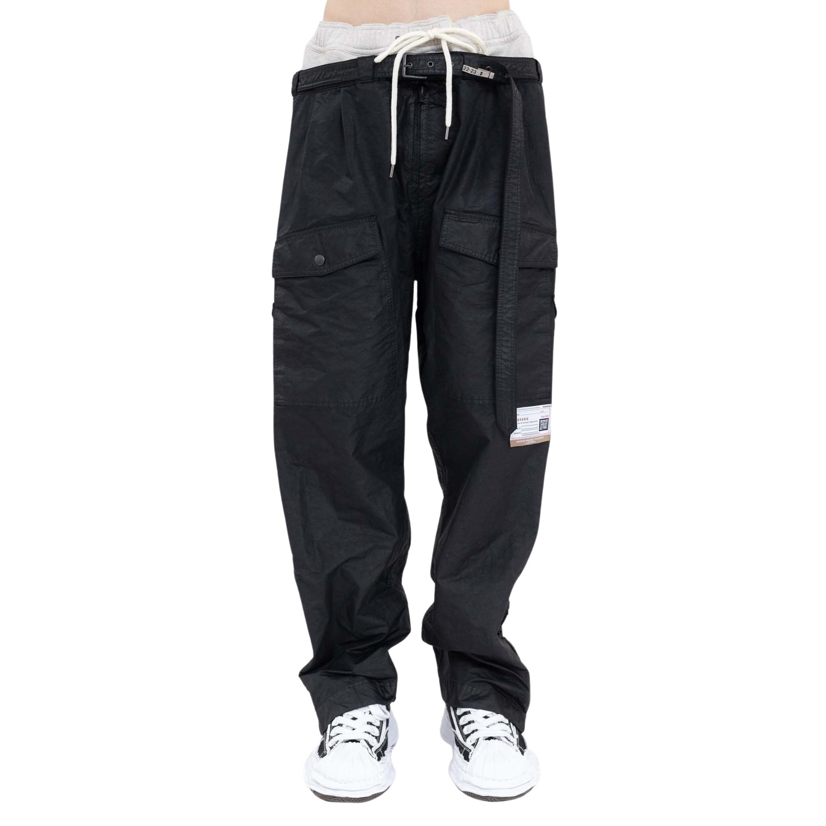 미하라 야스히로 바지 더블 웨이스트 밀리터리 팬츠 남성 블랙 A09PT042 BLACK