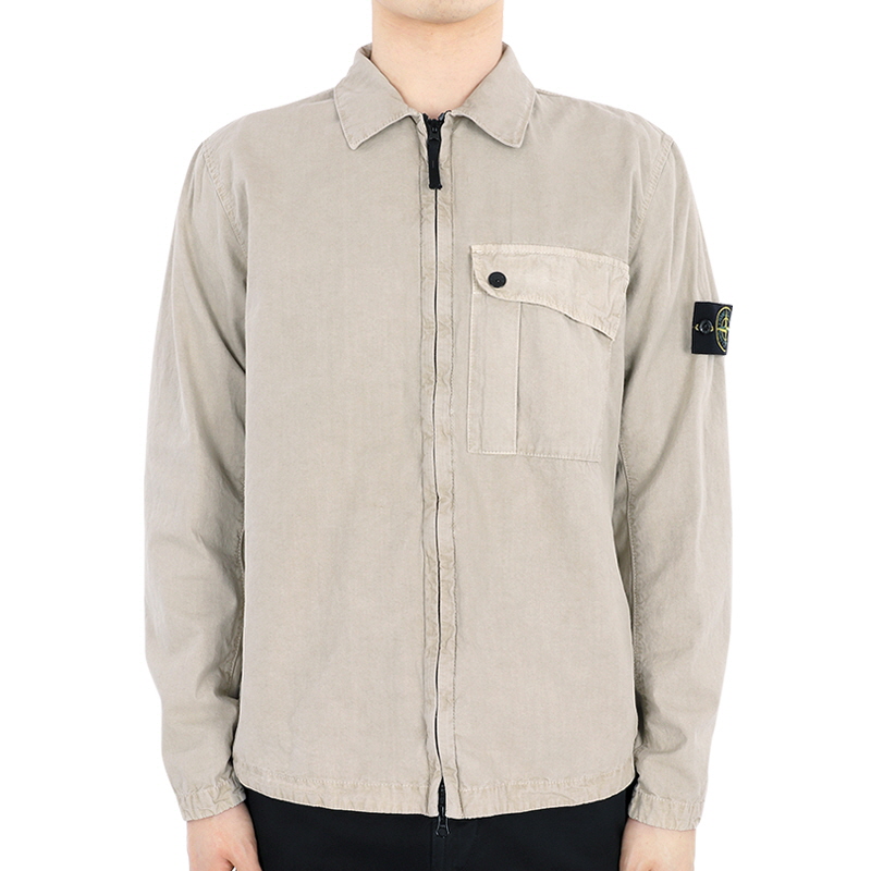 디몬트 24 S/S 스톤 남성 와펜 패치 포켓 집업 셔츠 자켓(베이지) 8015119WN V0195