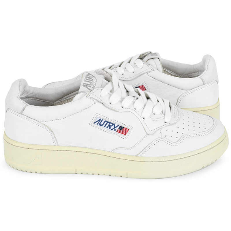 디몬트 23 S/S 오트리 남성 메달리스트 고트 레더 로우탑(올화이트) AULM GG04