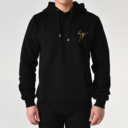 쥬세페쟈노티 IRU0009 골드로고 후드티셔츠(블랙) IRU0009 001