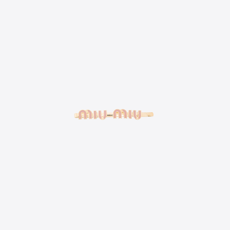 미우미우 에나멜 메탈 헤어 클립 (오키드핑크) 5IF146 2F6T F0615