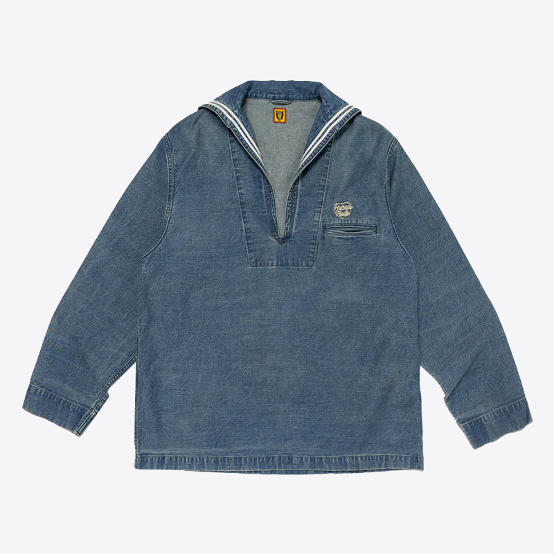 당일배송휴먼메이드 데님 세일러 셔츠 (인디고) HM27SH011