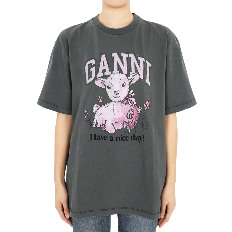 디몬트 24 S/S 가니 여성 퓨쳐 램 프린팅 반팔(그레이) T3789 490