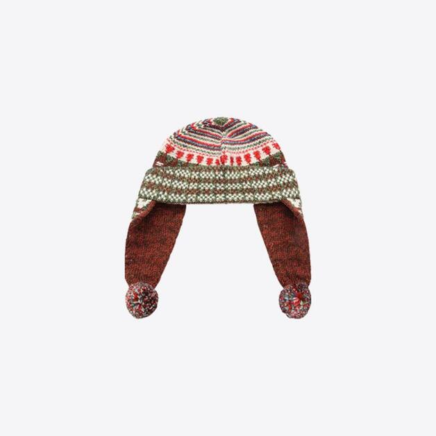 당일배송로로피아나 공용 트루히요 자카드 폼폼 플랩 비니 FAN2929 F5CP