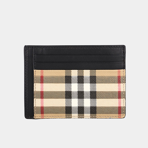 당일배송버버리 공용 빈티지체크 머니클립 카드홀더 아카이브베이지블랙 8057943 A7026