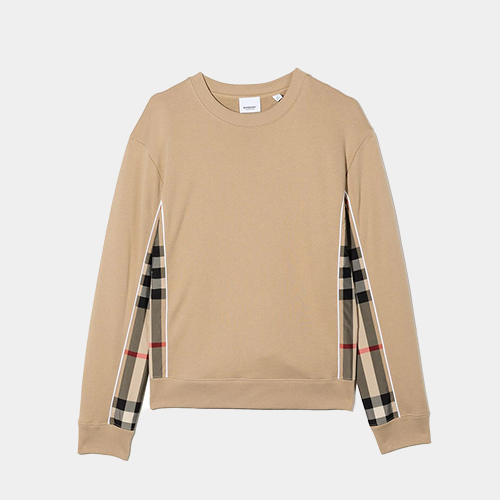 당일배송버버리 키즈 체크패널 크루넥 스웨트셔츠 맨투맨 아카이브베이지 8051436 A7026