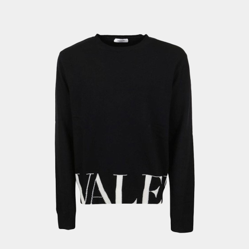 당일배송발렌티노 남성 로고 라운드 캐시미어 니트 블랙 UV3KC10T 6ND 0NA