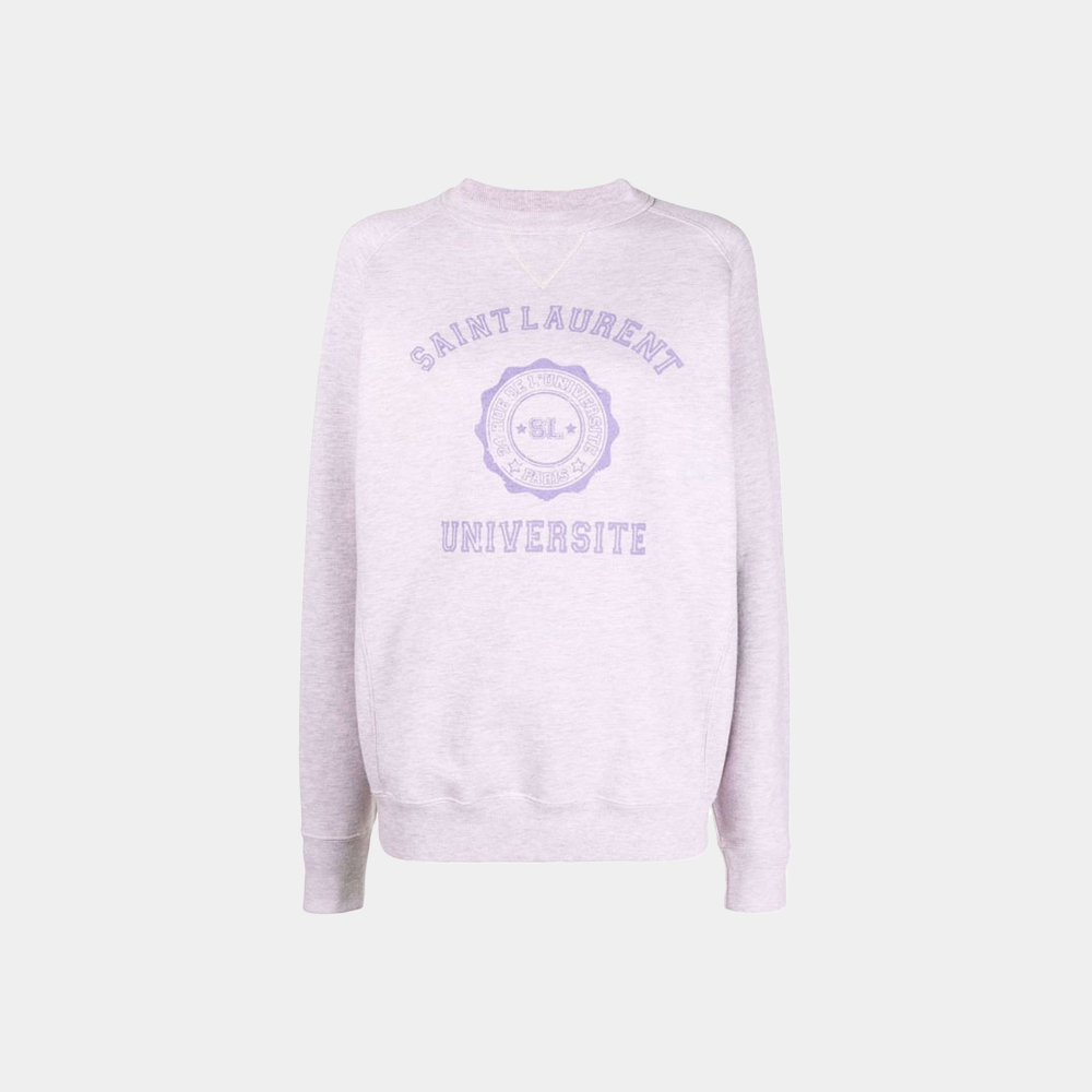 당일배송생로랑 공용 유니버시티 로고 스웨트셔츠 라일락 680845 Y36NU 5421