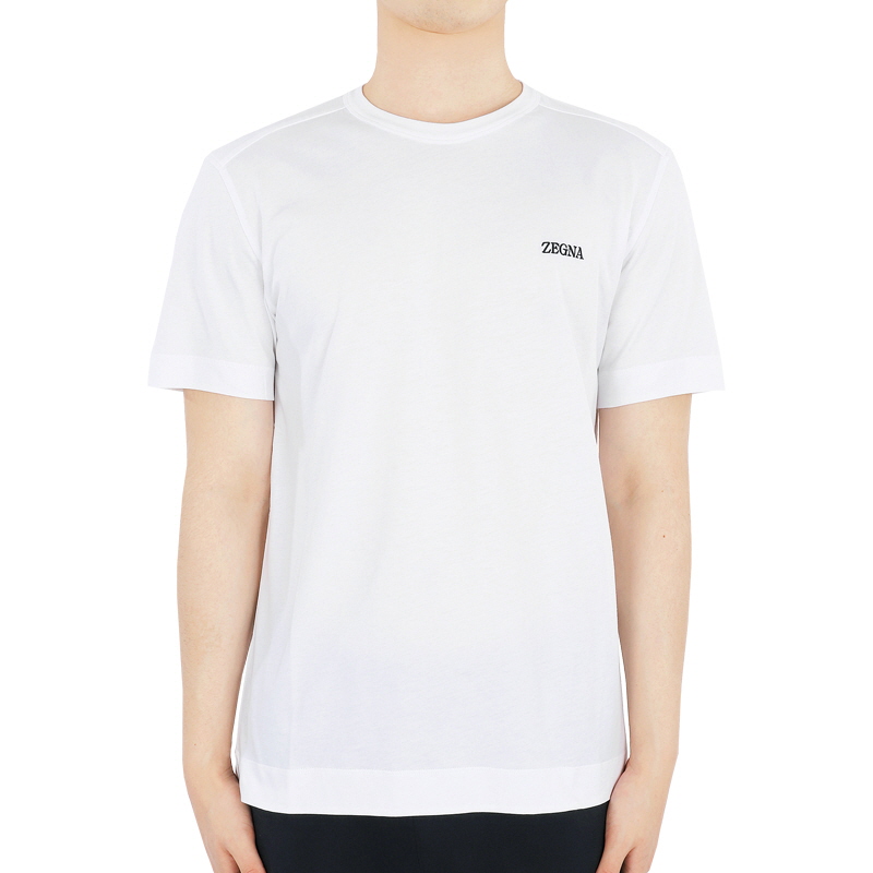 디몬트 24 S/S 에르메네질도제냐 남성 체스트 로고 반팔(화이트) E7360A5 B760 N00