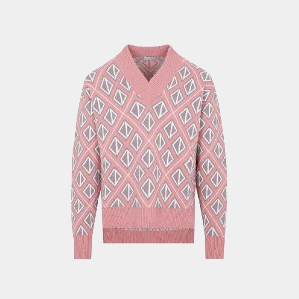 당일배송디올 남성 CD 다이아몬드 브이넥 울 스웨트 니트 핑크퍼플 283M641AT067 484