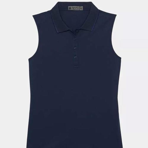 (국내배송) 지포어 여성 플리츠 칼라 슬리브리스 폴로 G4LC0K804-TWLT