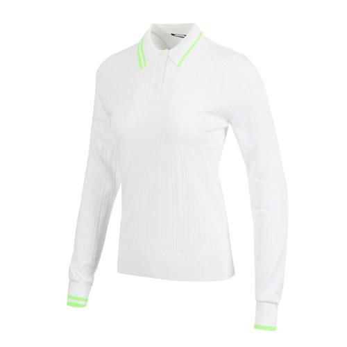 (국내배송) 지포어 여성 코튼 블랜드 골지 스웨터 폴로 G4LF23S801-SNO