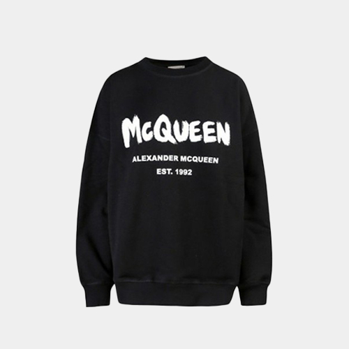 당일배송알렉산더맥퀸 여성 로고 맨투맨 블랙 659975 QZADI 0520