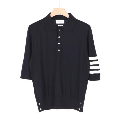 [클로딩캡슐] 23FW 메리노울 완장 반팔 폴로셔츠 네이비 MKP048A