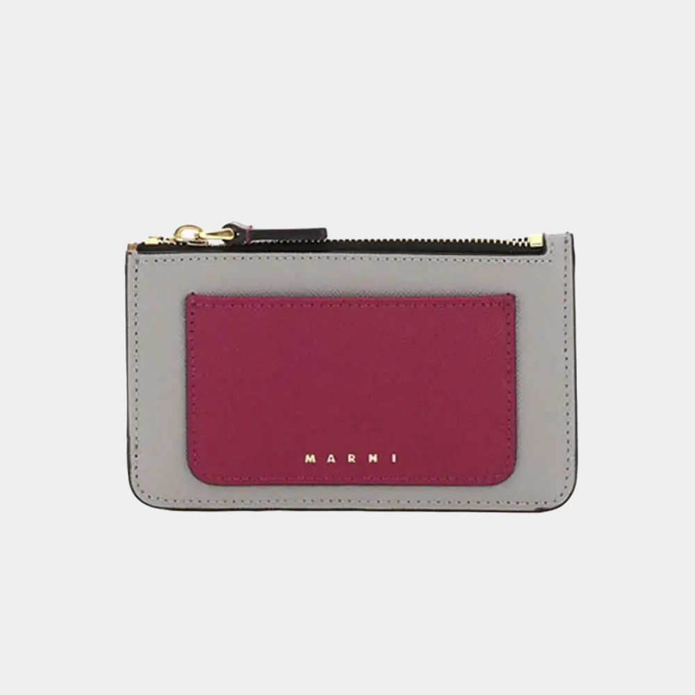 당일배송마르니 공용 골드로고 지퍼 카드케이스 퍼플그레이모카 PFMO0025U2LV520 Z563N
