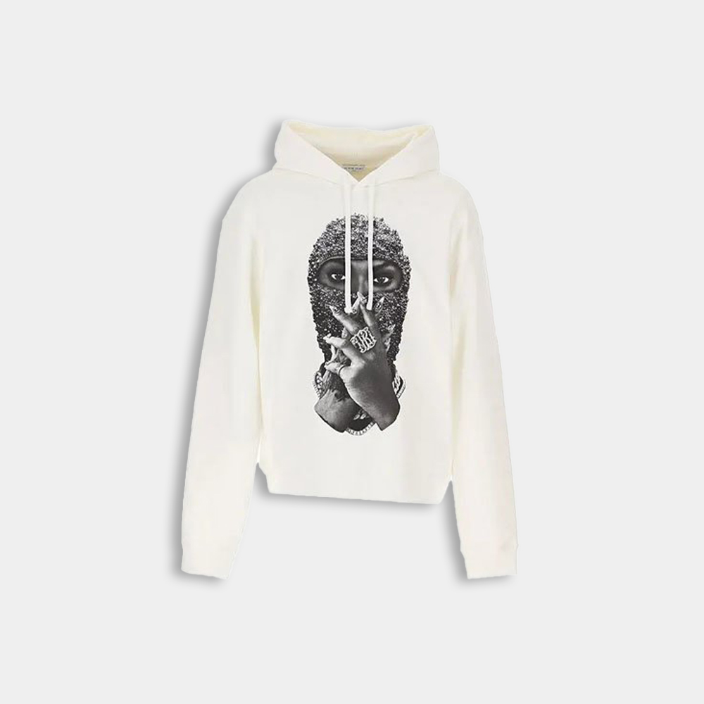 당일배송이놈어닛 남성 펄 마스크 그래픽 프린팅 오프화이트 후드 NUW21255 081