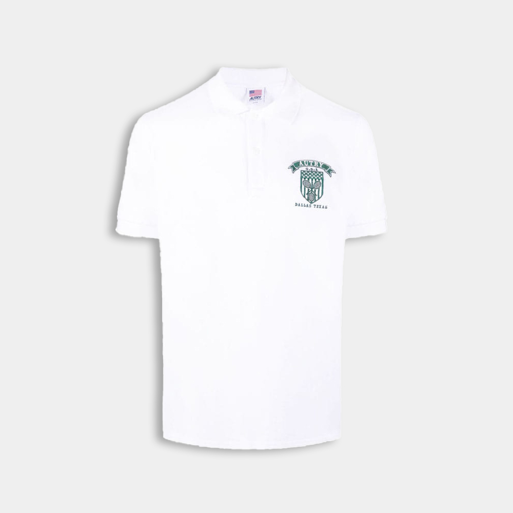당일배송오트리 남성 크레스트 자수로고 화이트 폴로 반팔 POTMA990